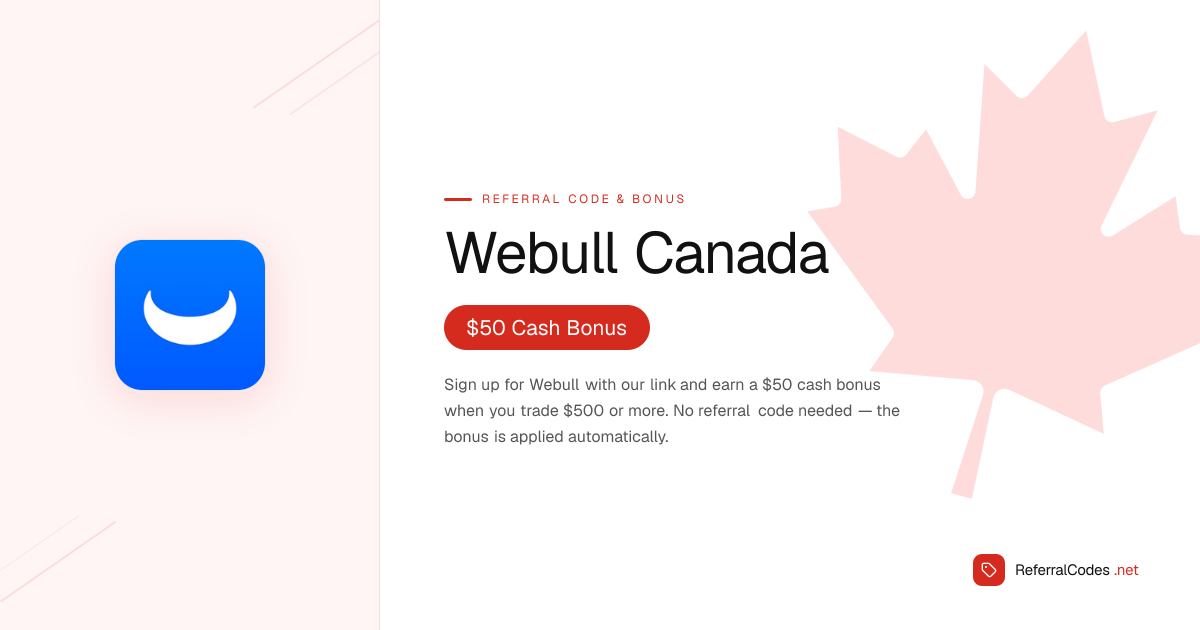 Webull Canada Referral Code 2026 - Get a $50 Sign-Up Bonus